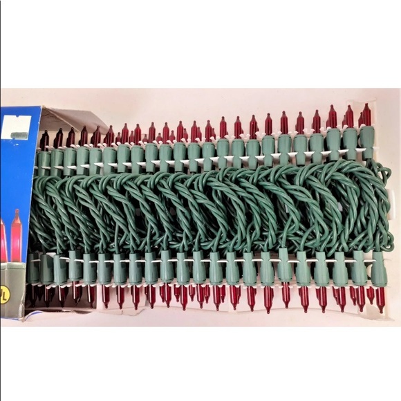 NIB GE String-A-Long Red Miniature Light Set 100 Count 45 ft Green Wire - Picture 4 of 6